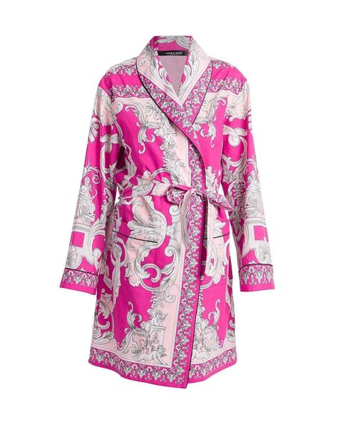 versace silk pajamas|versace robe women's pink.